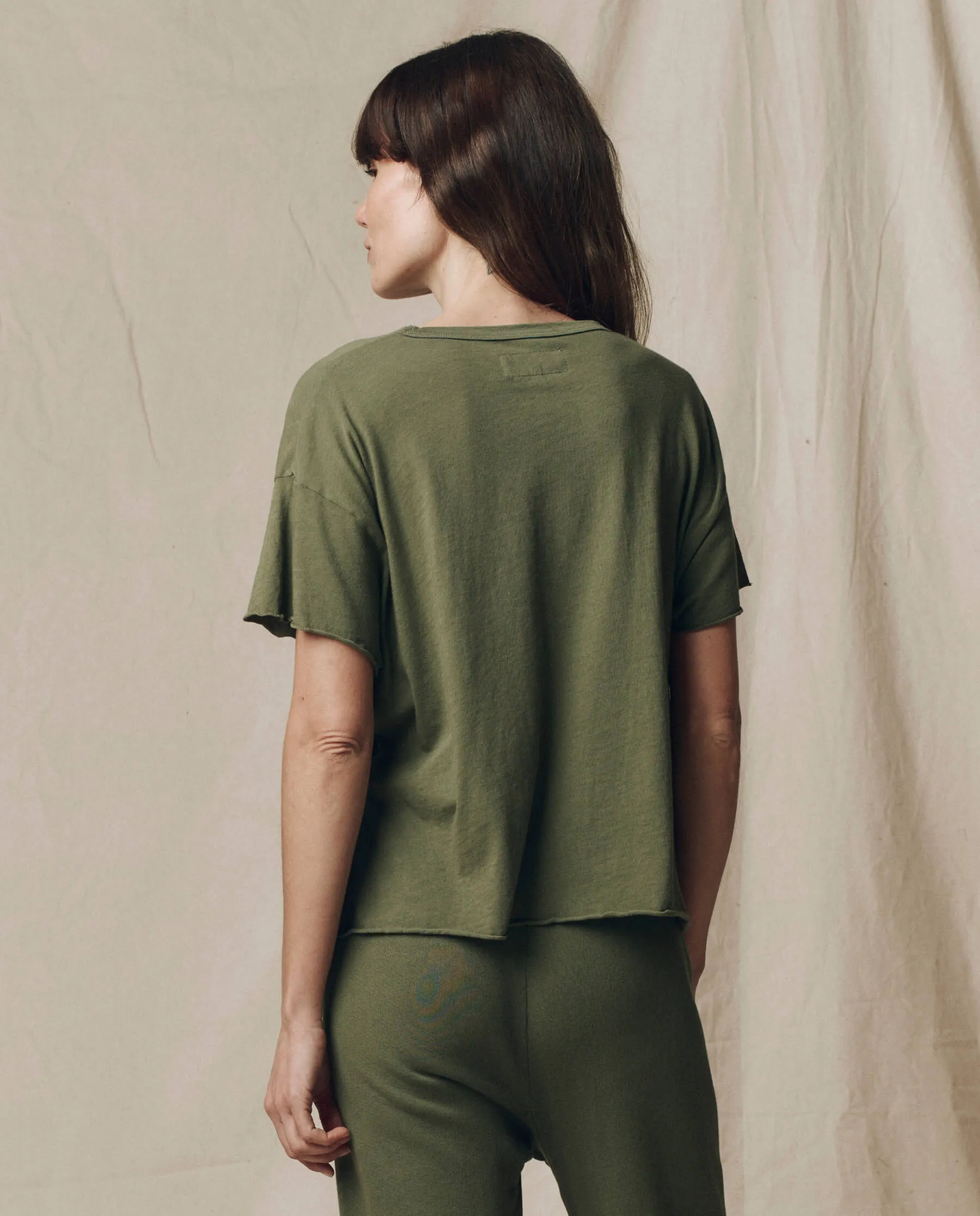 The Crop Tee. Solid -- Heritage Army sold by THE GREAT. product image thumbnail 2