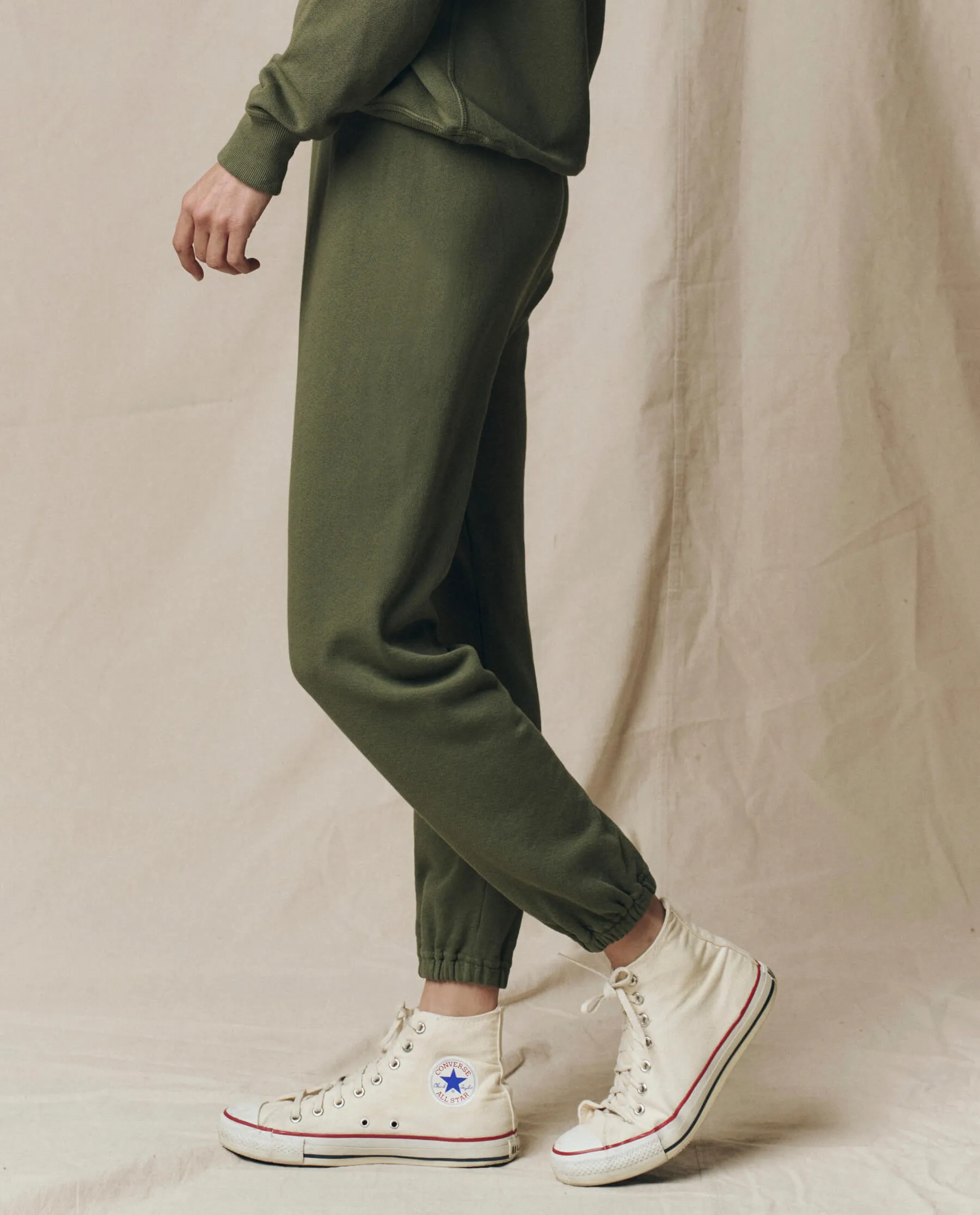 The Stadium Sweatpant. Solid -- Heritage Army sold by THE GREAT. product image thumbnail 3