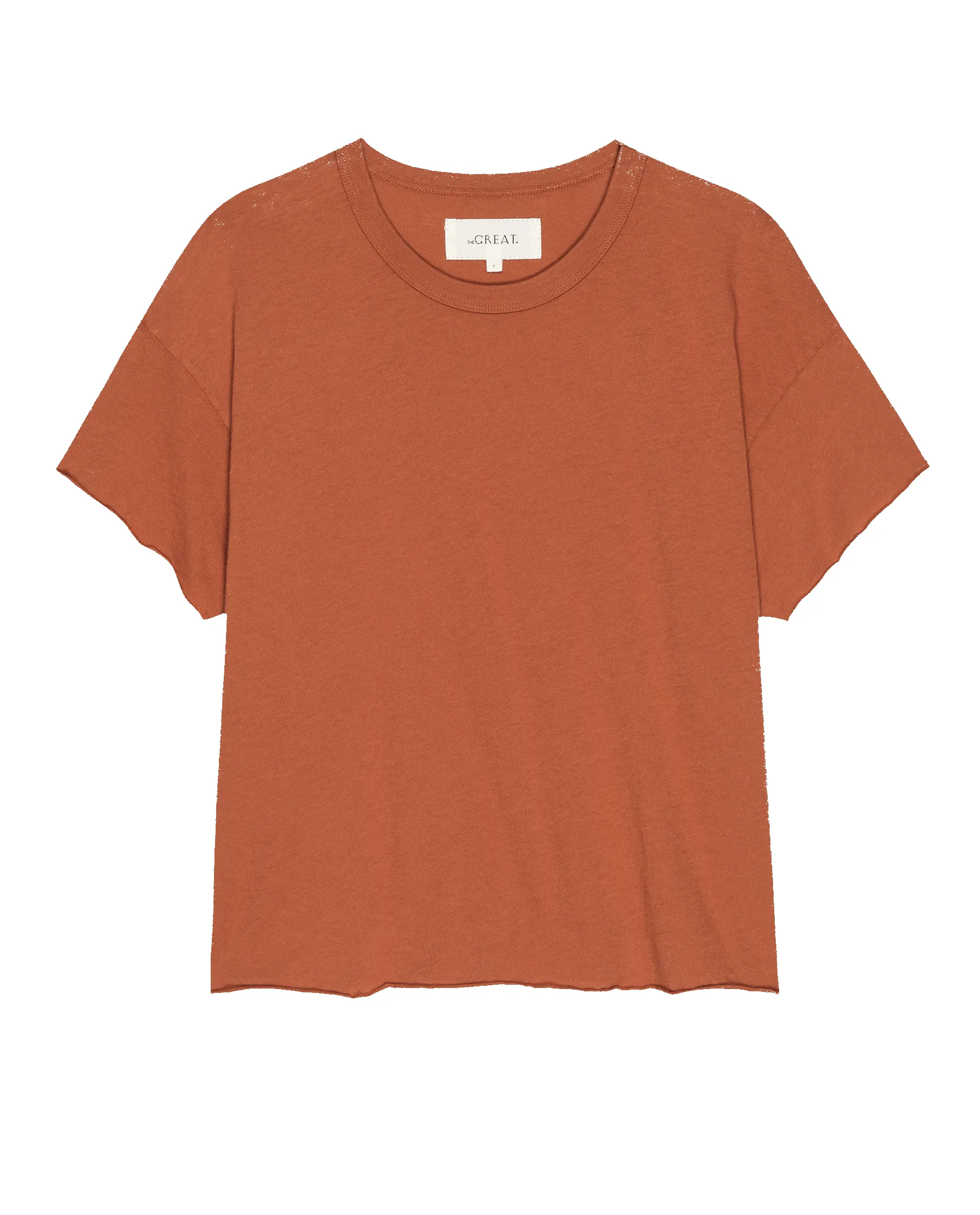 The Crop Tee. Solid -- Desert Clay sold by THE GREAT. product image thumbnail 5