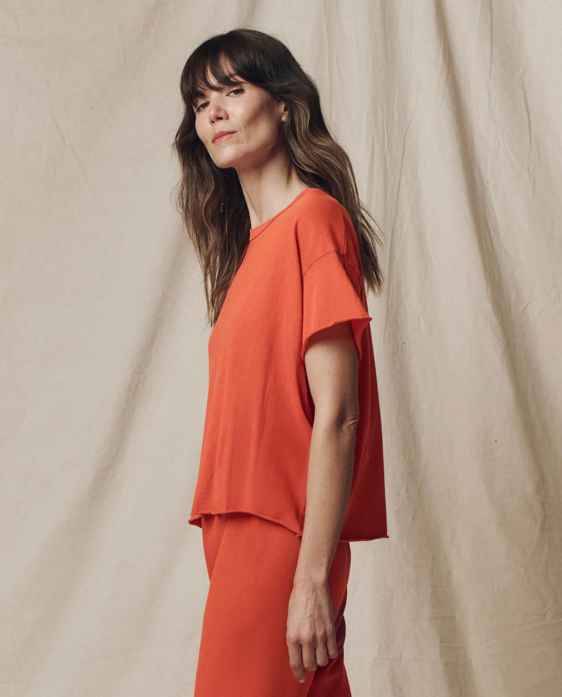 The Crop Tee. Solid -- Desert Clay sold by THE GREAT. product image thumbnail 3