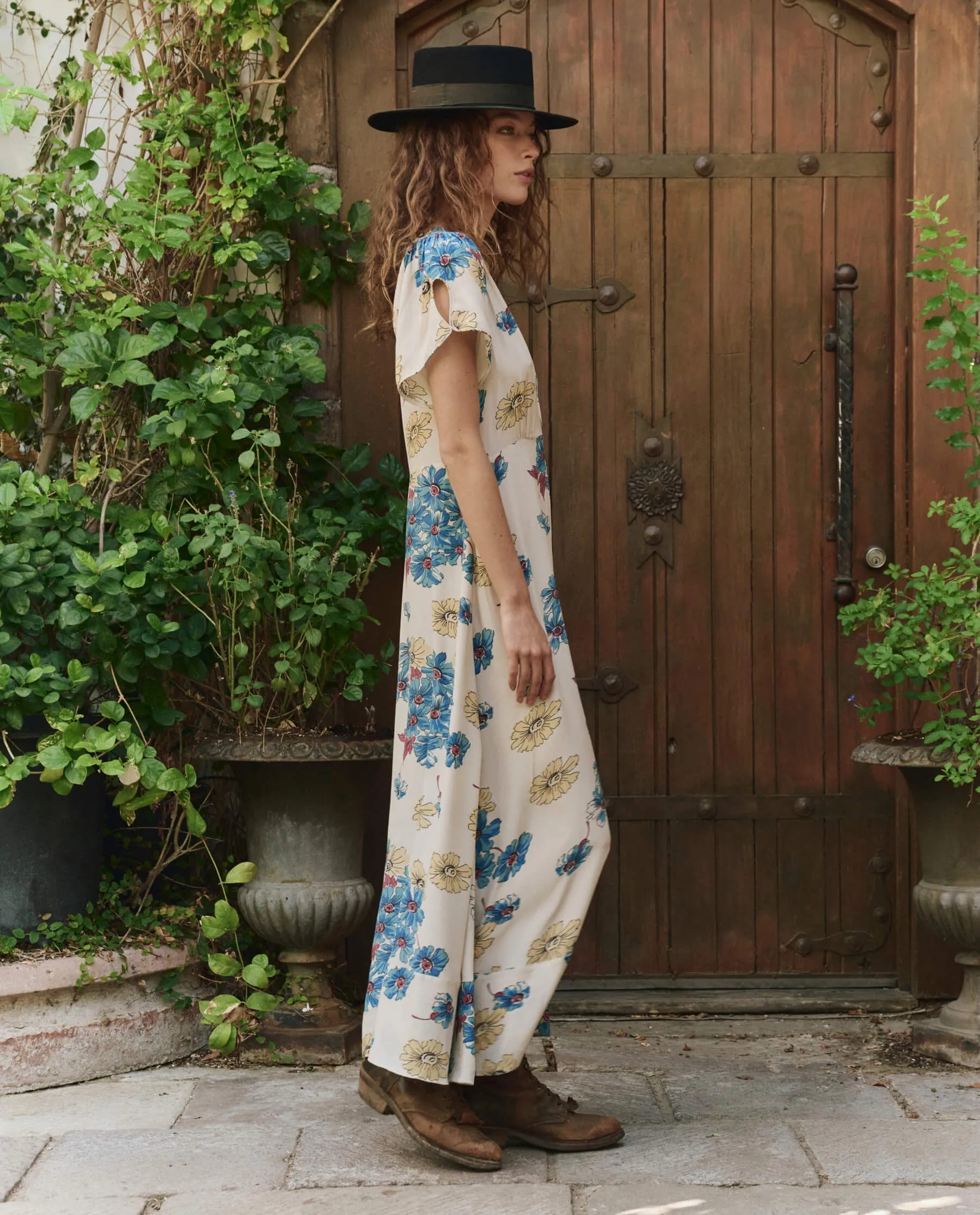 The Laurel Dress. -- Sungold Floral sold by THE GREAT. product image thumbnail 4