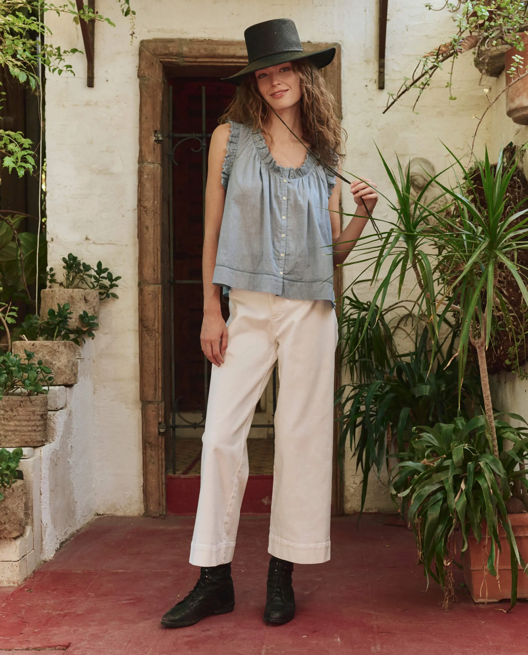 The Vignette Top. -- Pale Blue sold by THE GREAT. product image thumbnail 5