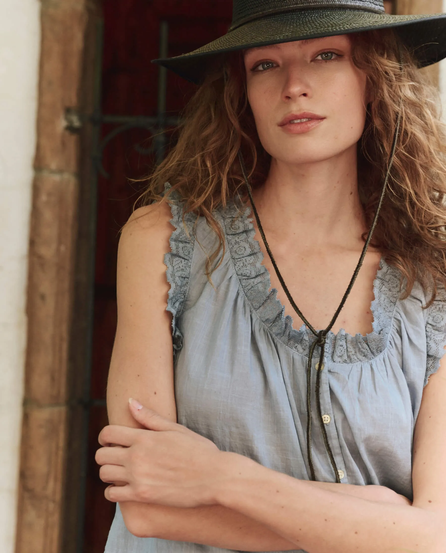 The Vignette Top. -- Pale Blue sold by THE GREAT. product image thumbnail 3