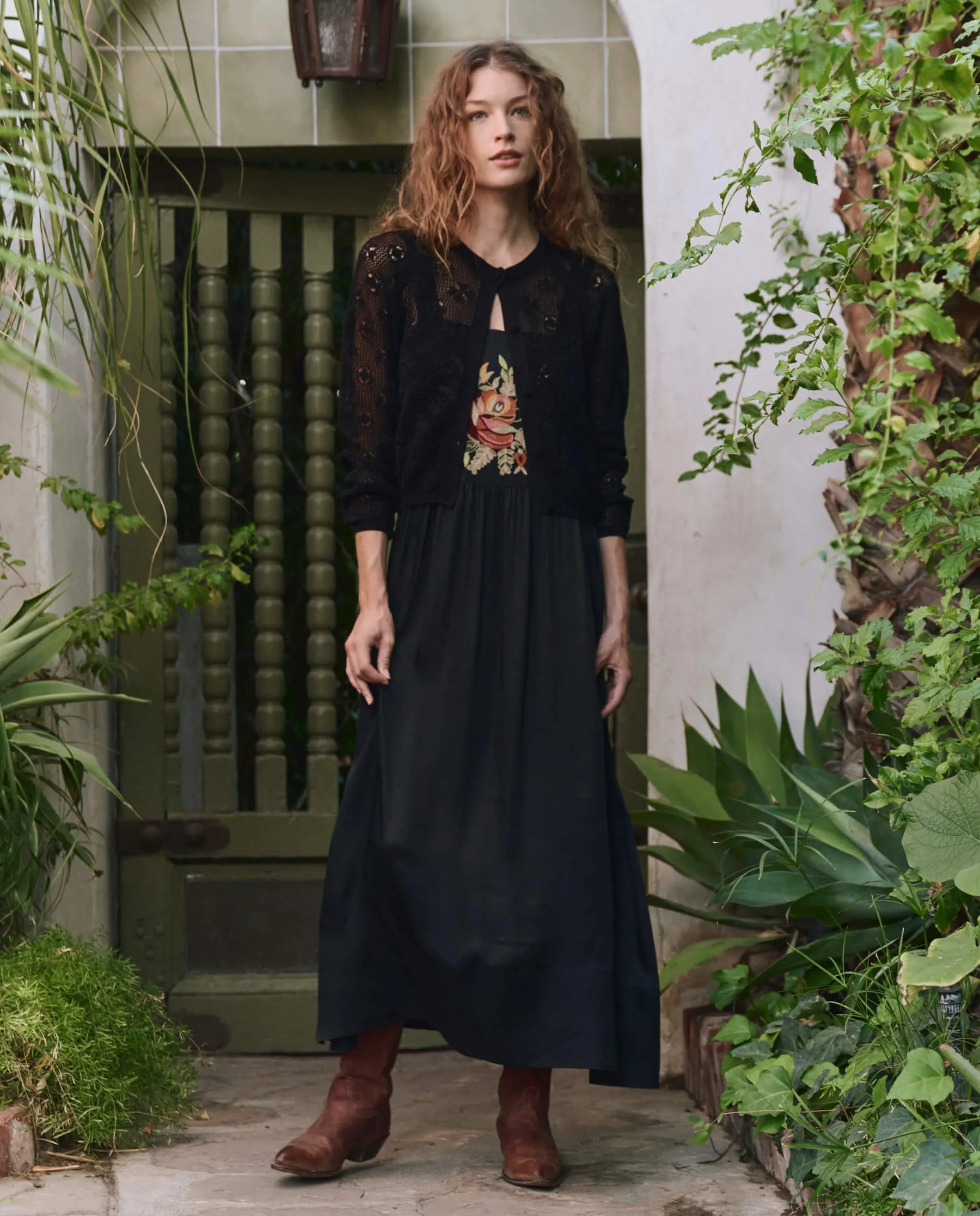 The Crochet Cardigan. -- Black sold by THE GREAT. product image thumbnail 4