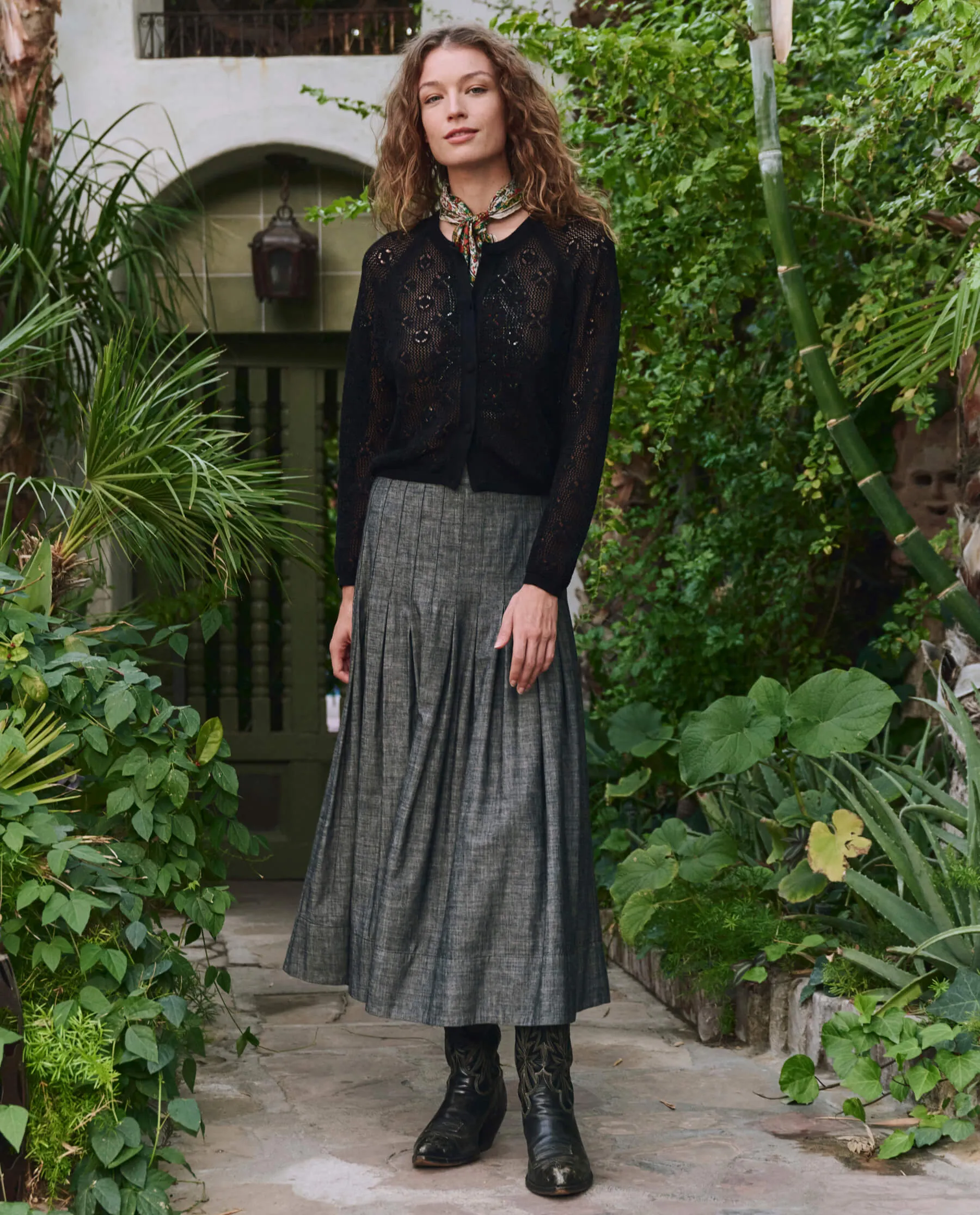 The Crochet Cardigan. -- Black sold by THE GREAT. product image thumbnail 5