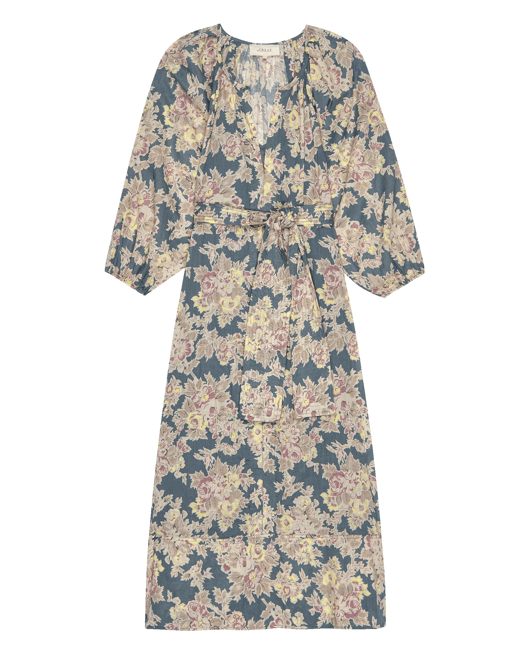 The Pampas Dress. -- Indigo Floral sold by THE GREAT. product image thumbnail 5