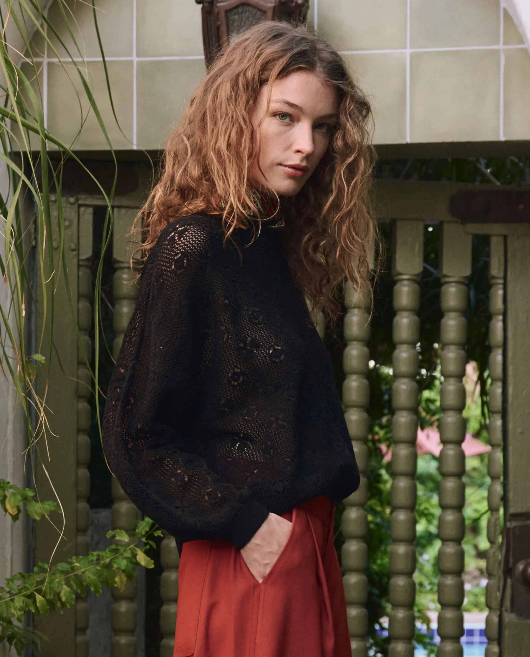 The Crochet Pullover. -- Black sold by THE GREAT. product image thumbnail 4
