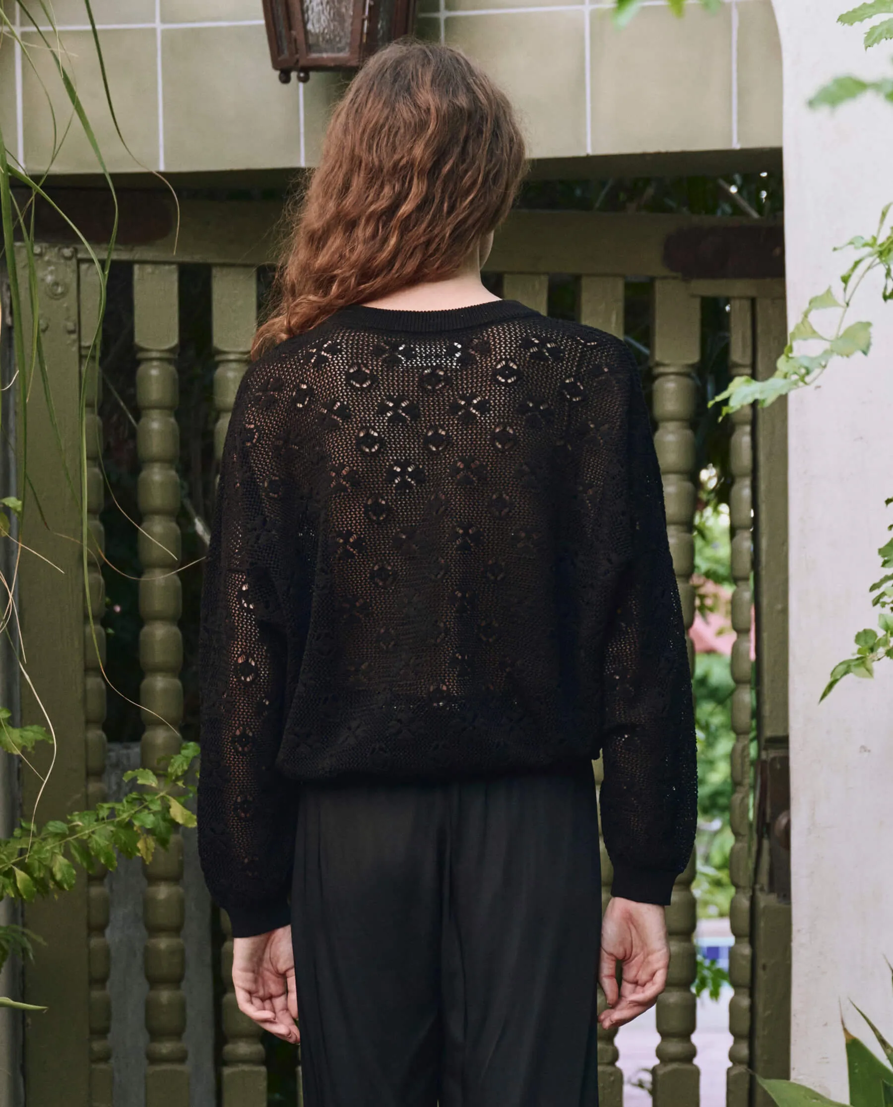 The Crochet Pullover. -- Black sold by THE GREAT. product image thumbnail 2