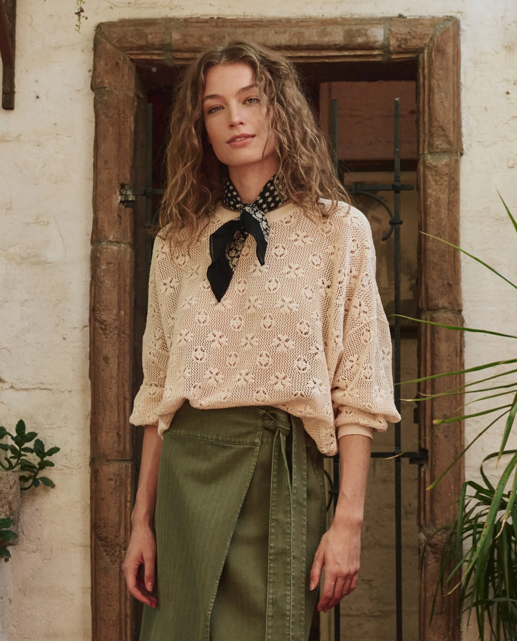 The Crochet Pullover. -- Natural sold by THE GREAT.