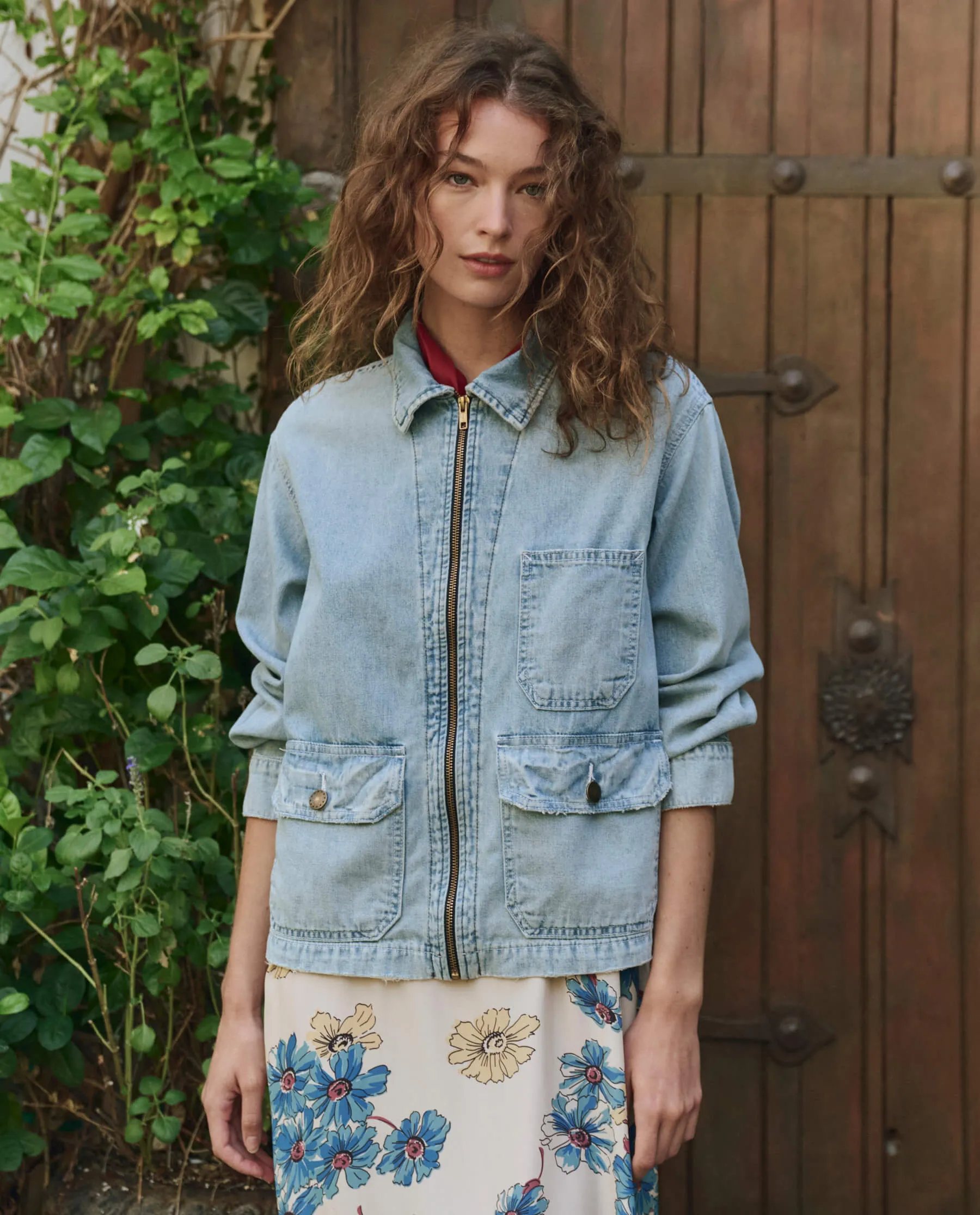 The Zip Front Chore Jacket. -- Dakota Wash sold by THE GREAT. product image thumbnail 4