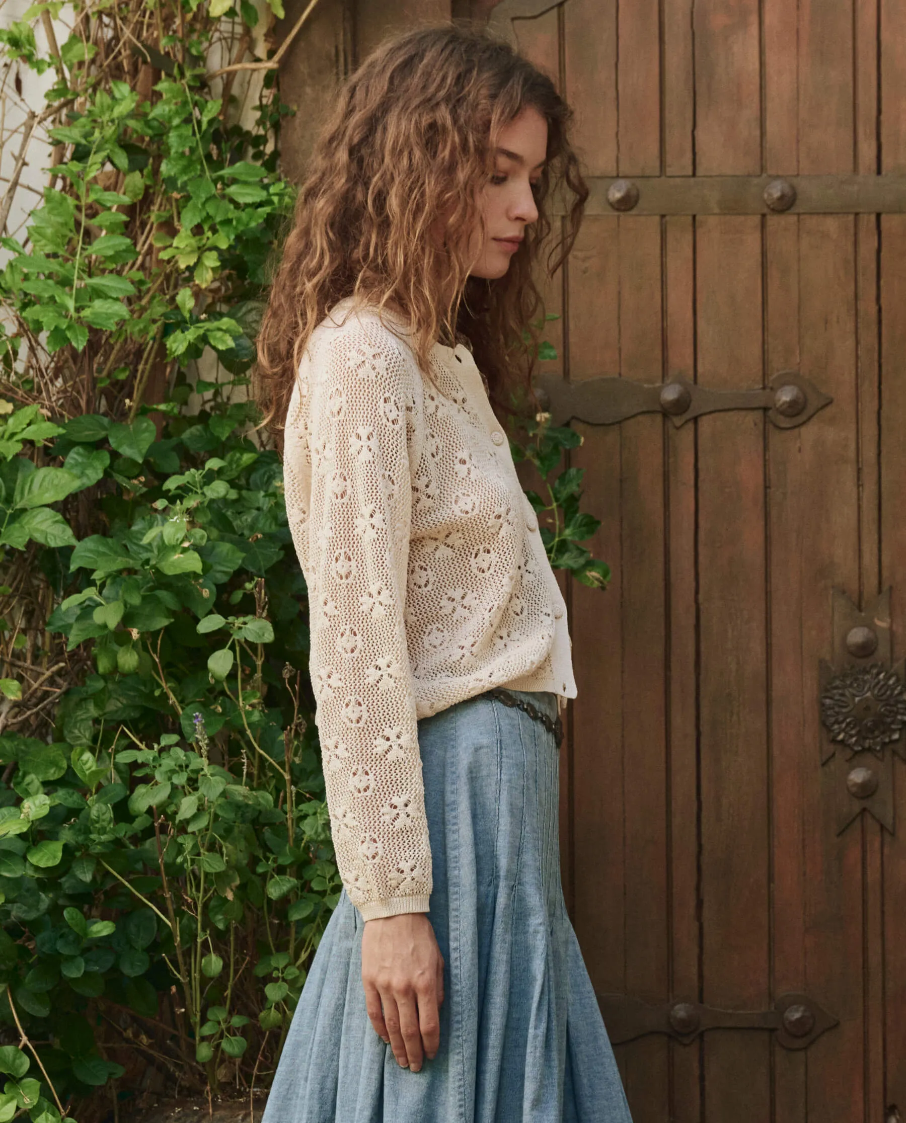 The Crochet Cardigan. -- Natural sold by THE GREAT. product image thumbnail 3