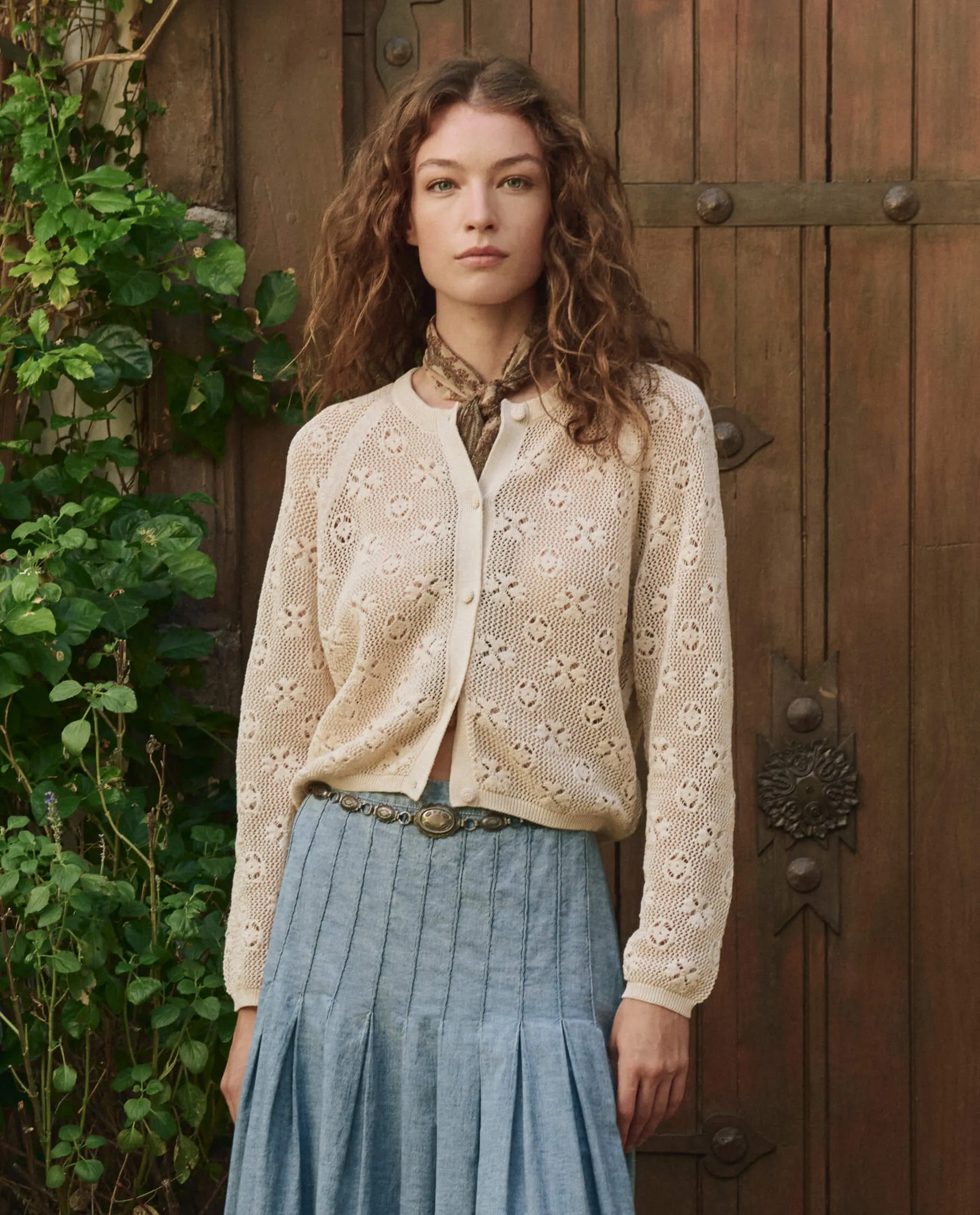 The Crochet Cardigan. -- Natural sold by THE GREAT.