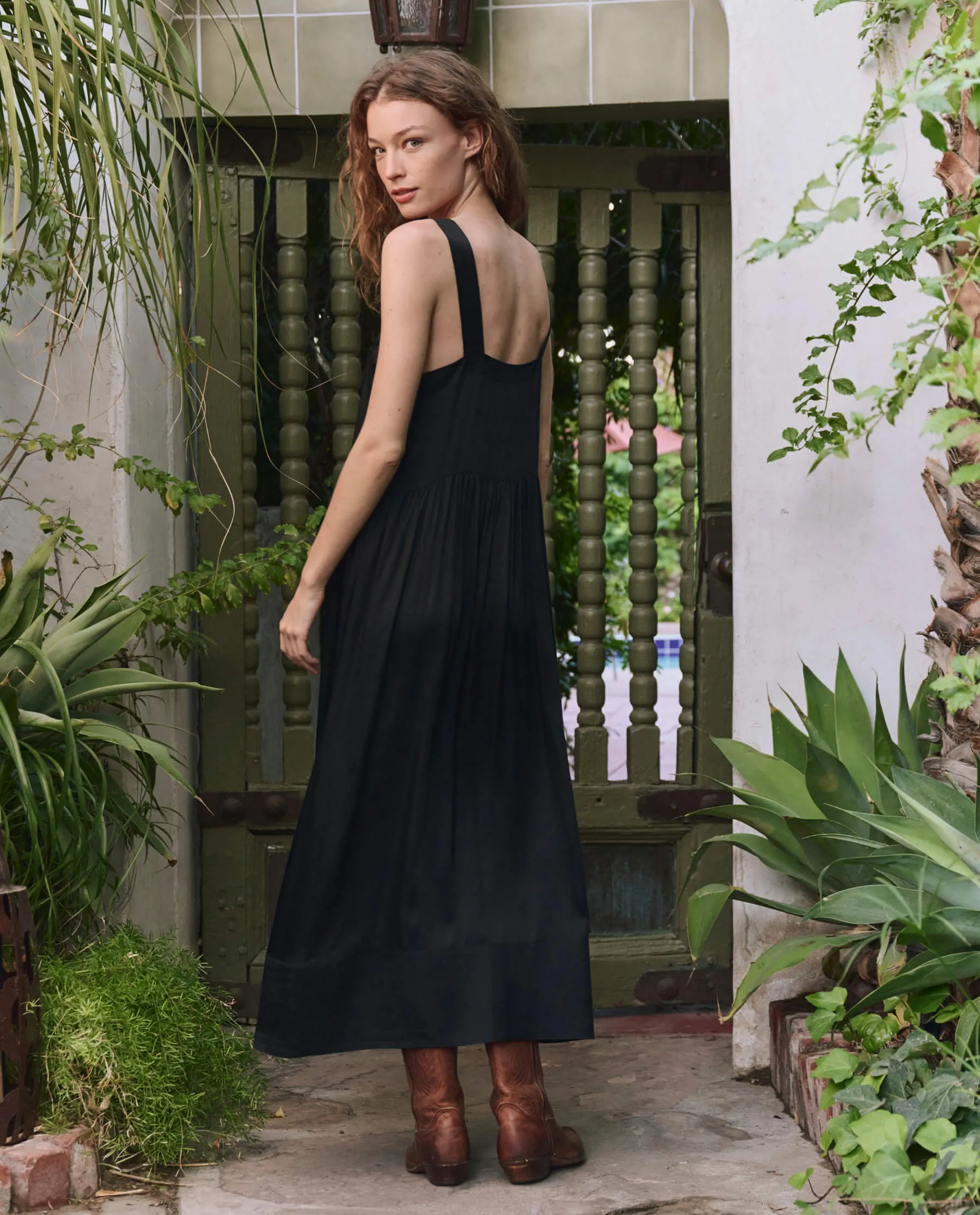 The Day Dress. -- Black with Bouquet Floral Embroidery sold by THE GREAT. product image thumbnail 2