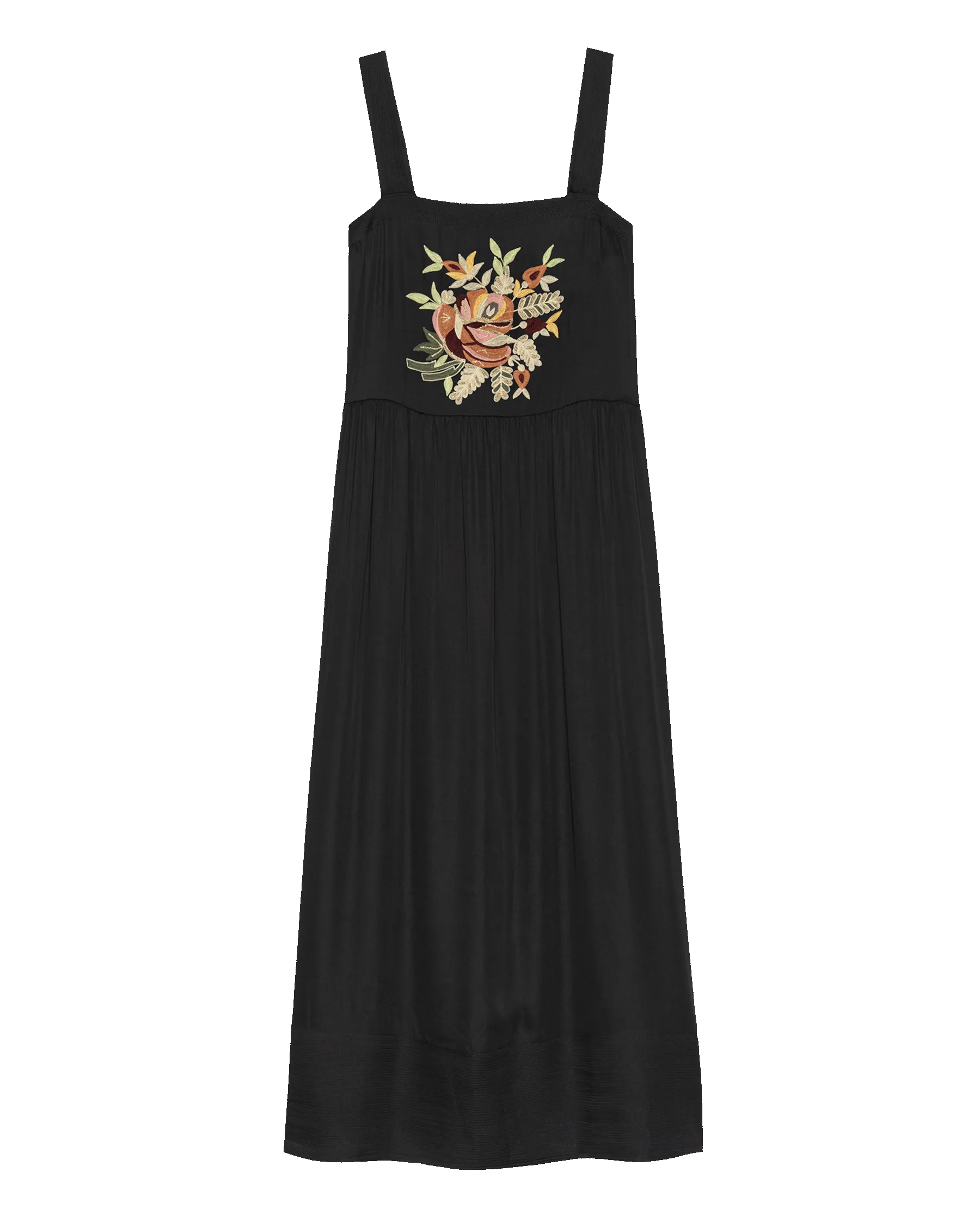 The Day Dress. -- Black with Bouquet Floral Embroidery sold by THE GREAT. product image thumbnail 4