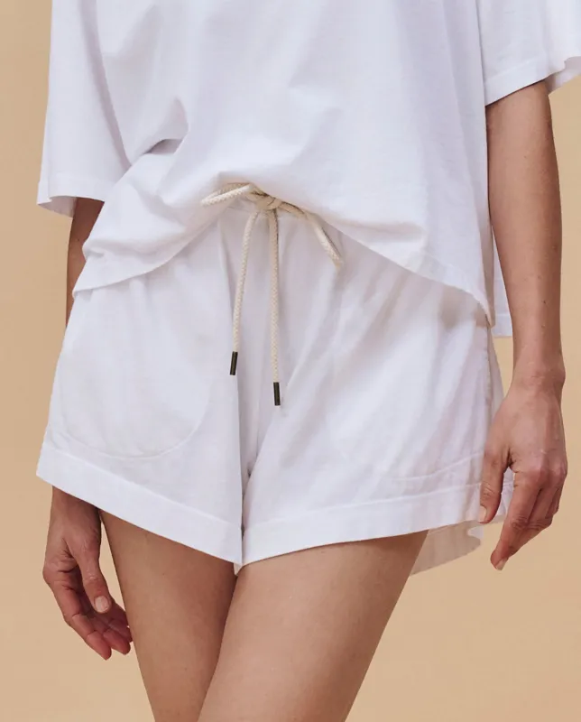 The Flutter Short. -- True White sold by THE GREAT.