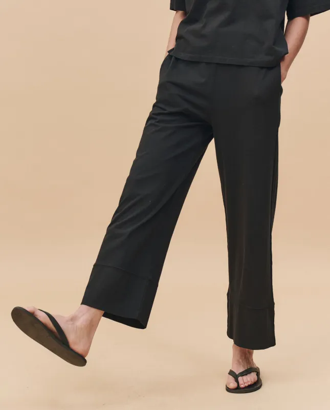 The Jersey Win Pant. -- Almost Black sold by THE GREAT.