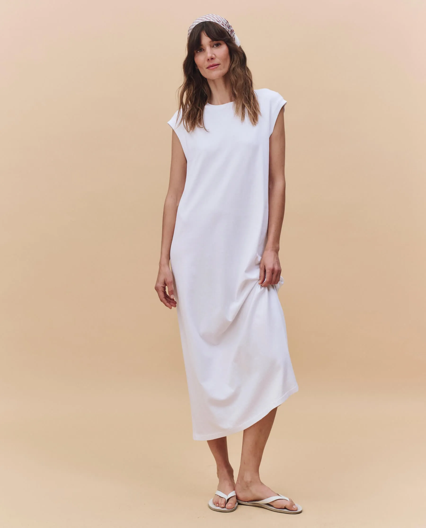 The Square Tee Dress. -- True White sold by THE GREAT. product image thumbnail 5