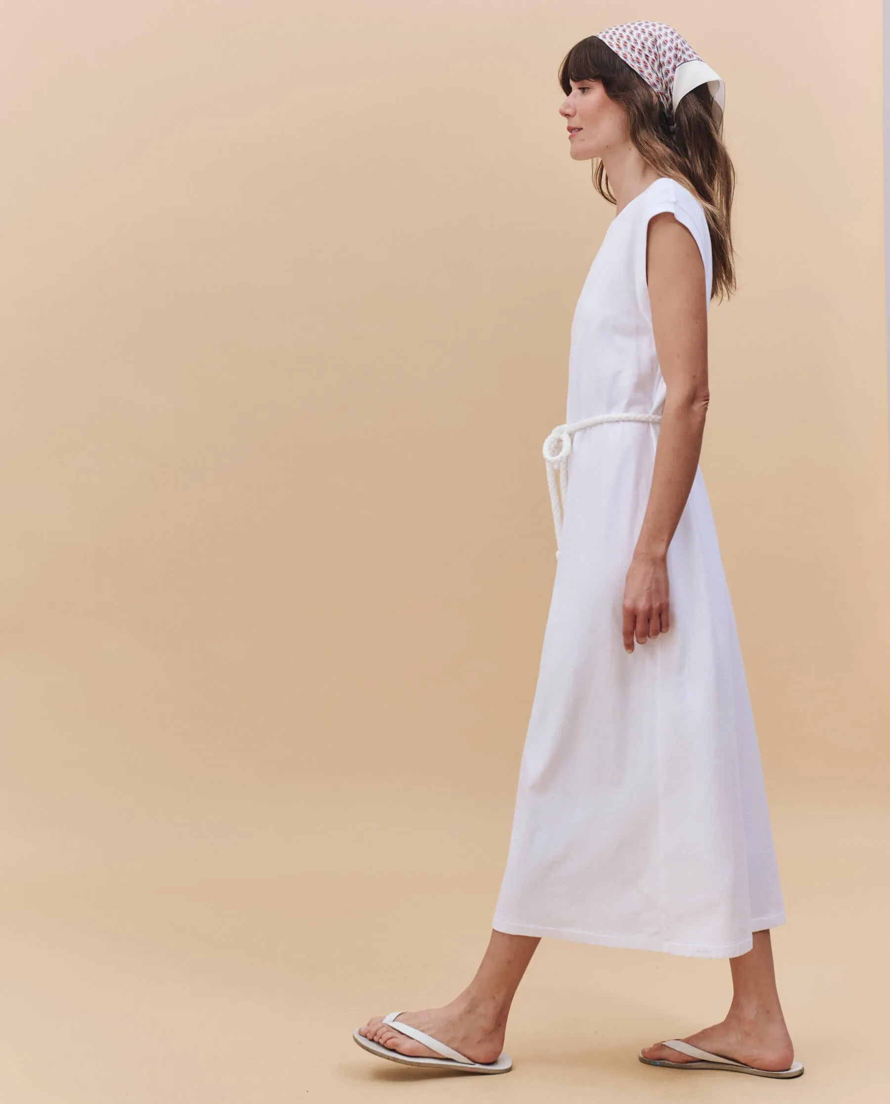 The Square Tee Dress. -- True White sold by THE GREAT. product image thumbnail 3