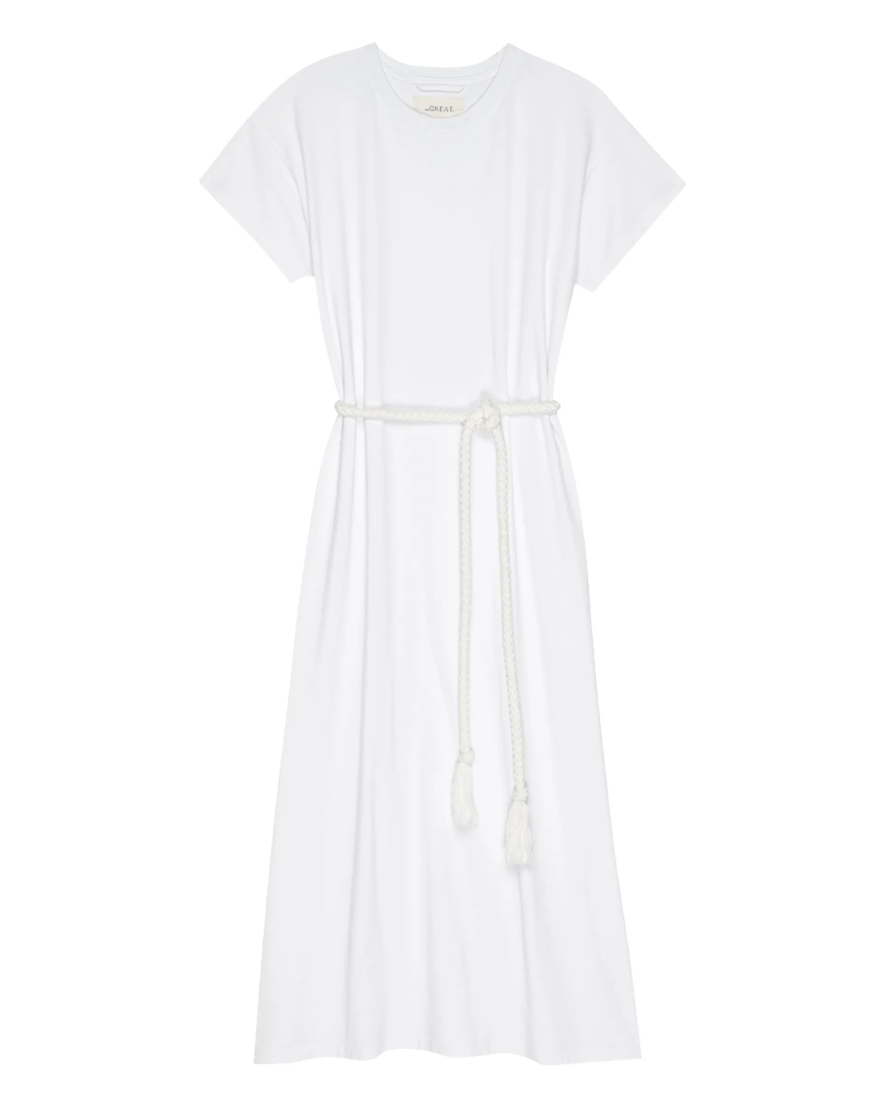 The Boxy Tee Dress. -- True White sold by THE GREAT. product image thumbnail 5
