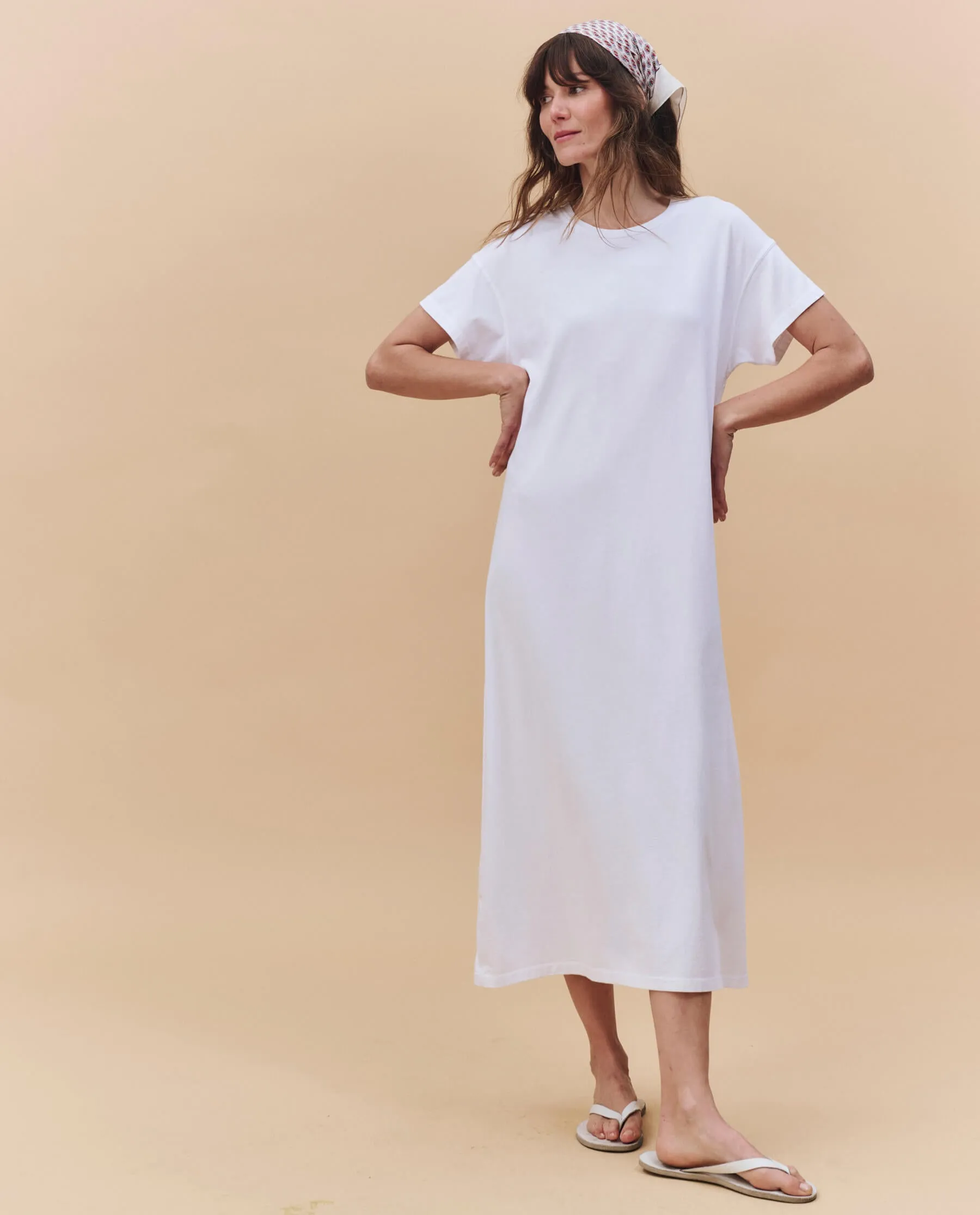 The Boxy Tee Dress. -- True White sold by THE GREAT. product image thumbnail 4