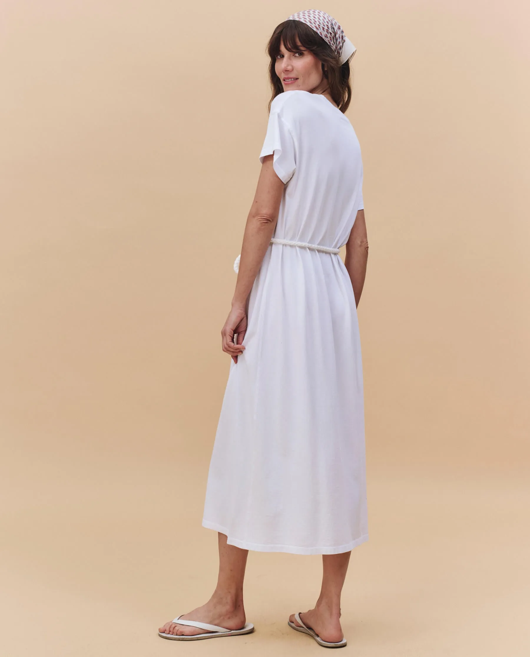 The Boxy Tee Dress. -- True White sold by THE GREAT. product image thumbnail 2