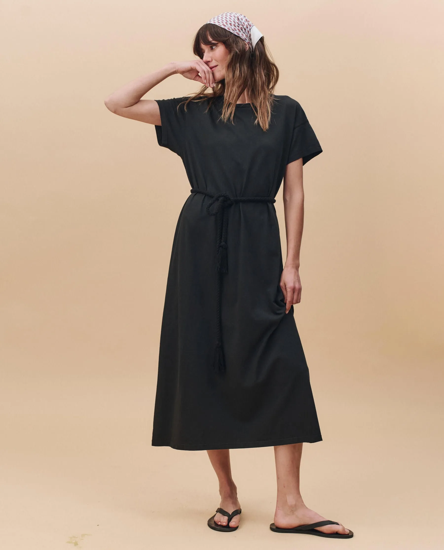 The Boxy Tee Dress. -- Almost Black sold by THE GREAT. product image thumbnail 4