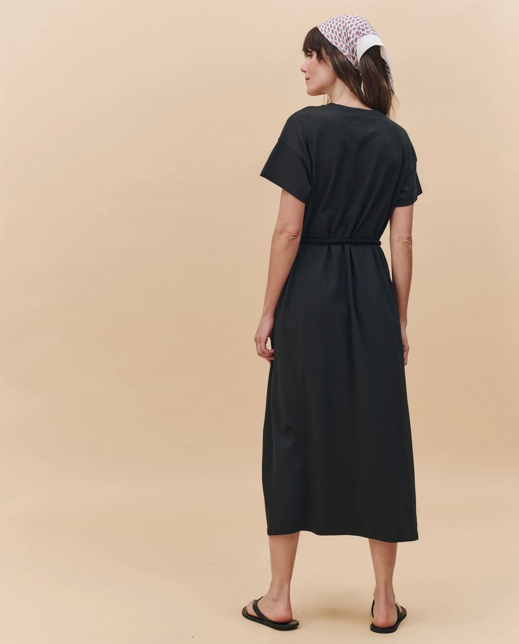 The Boxy Tee Dress. -- Almost Black sold by THE GREAT. product image thumbnail 2