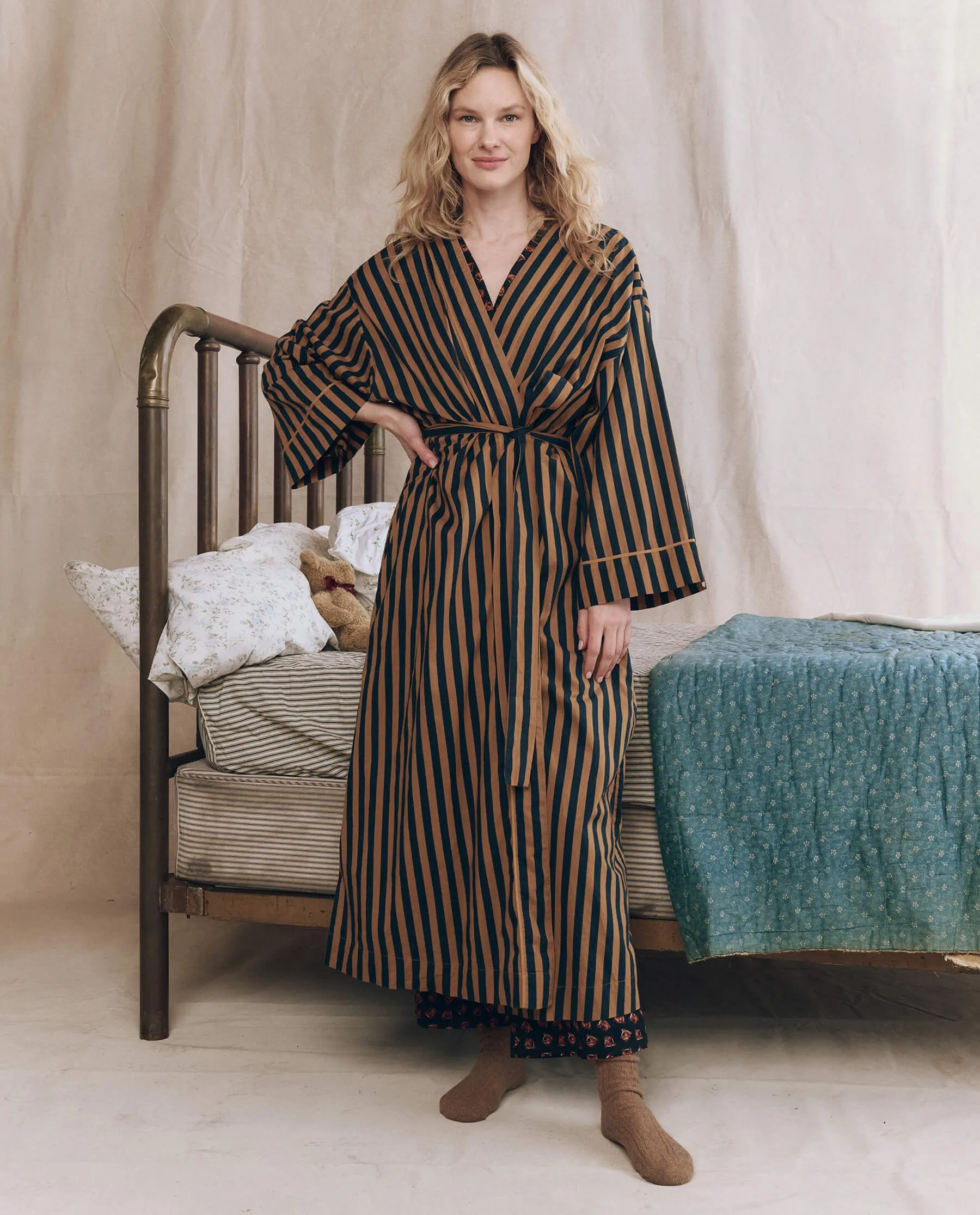 The Robe. -- Club Stripe sold by THE GREAT. product image thumbnail 2