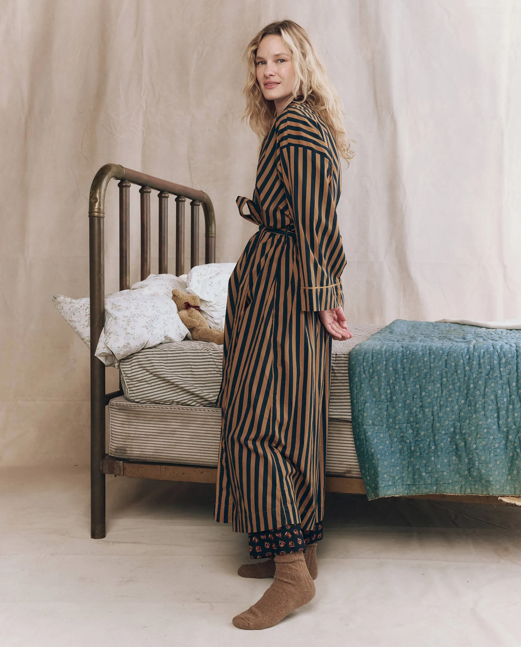 The Robe. -- Club Stripe sold by THE GREAT. product image thumbnail 5