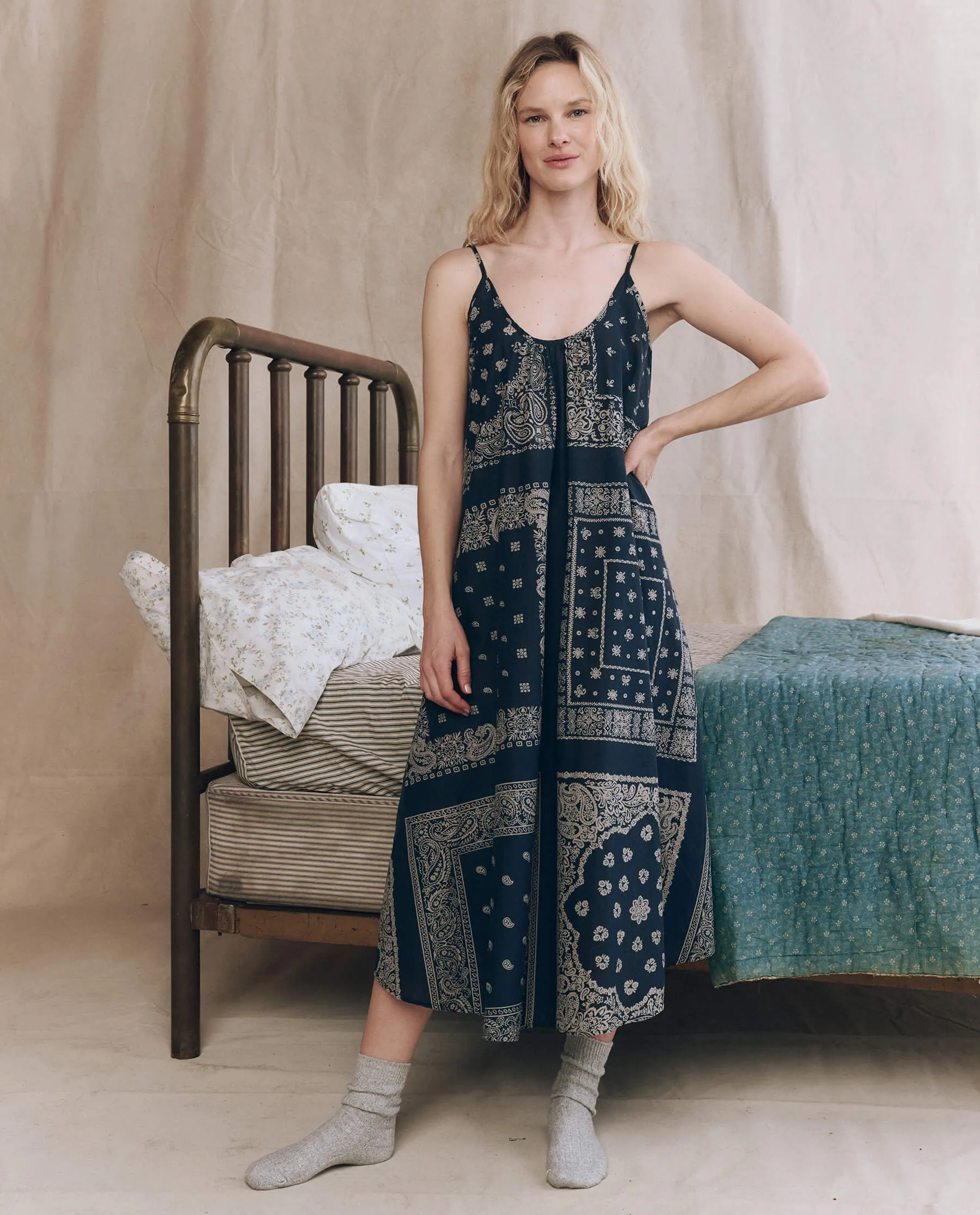 The Slip Sleep Dress. -- Bandana Patchwork sold by THE GREAT. product image thumbnail 5