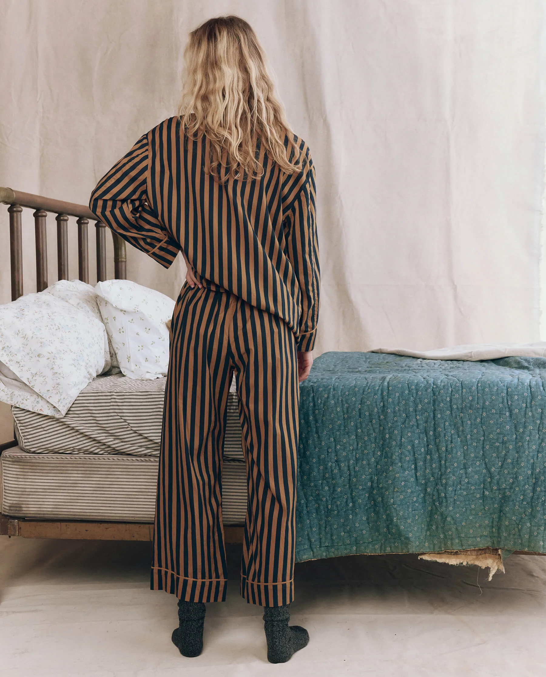 The Easy Sleep Pant. -- Club Stripe sold by THE GREAT. product image thumbnail 4