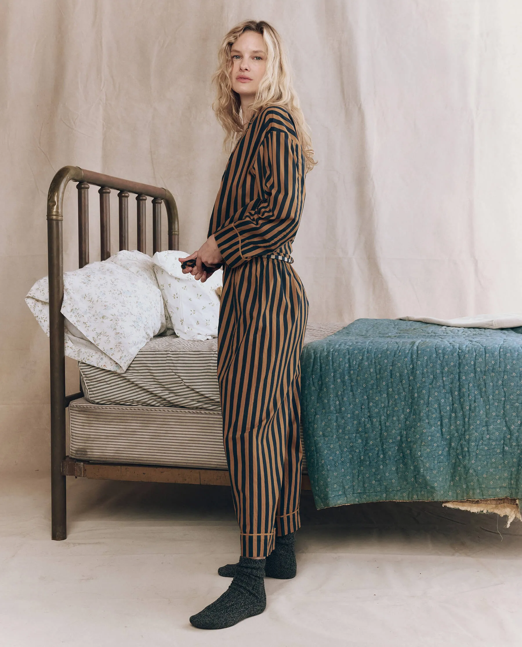 The Easy Sleep Pant. -- Club Stripe sold by THE GREAT. product image thumbnail 2