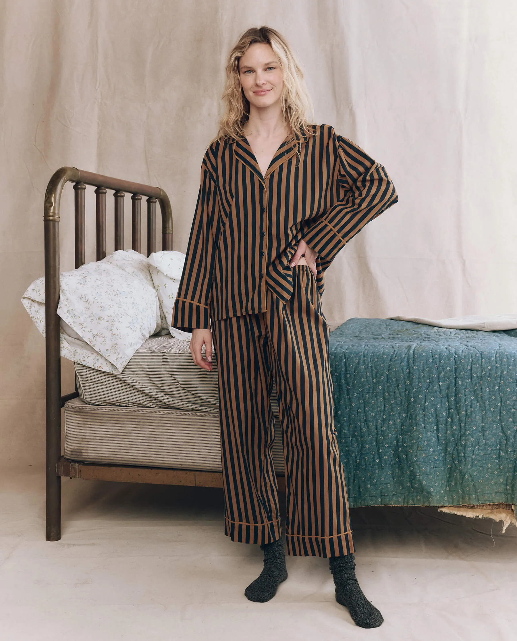 The Easy Sleep Pant. -- Club Stripe sold by THE GREAT. product image thumbnail 5