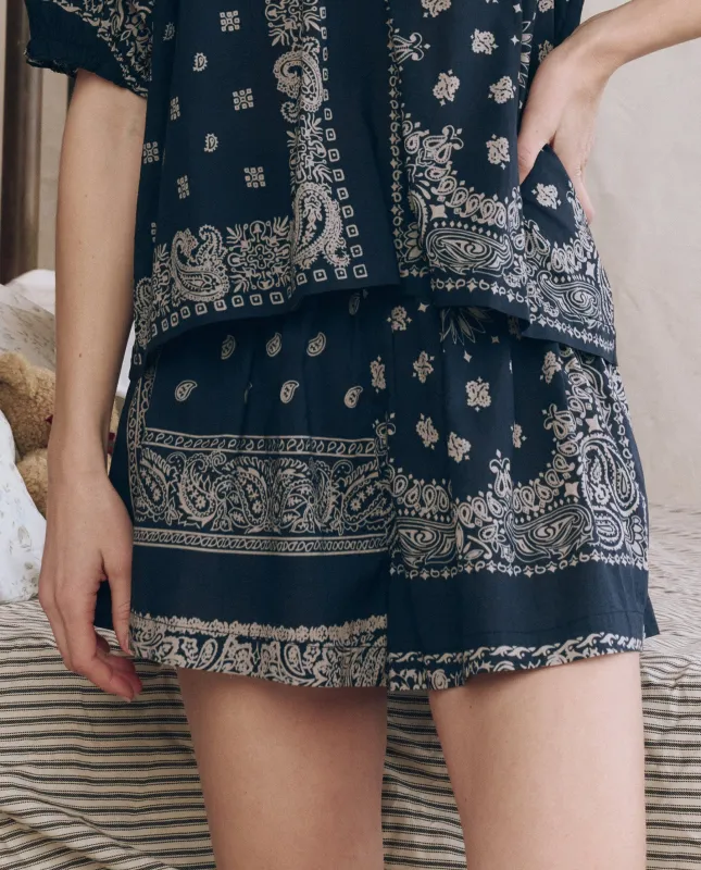 The Smocked Sleep Short. -- Bandana Patchwork sold by THE GREAT.