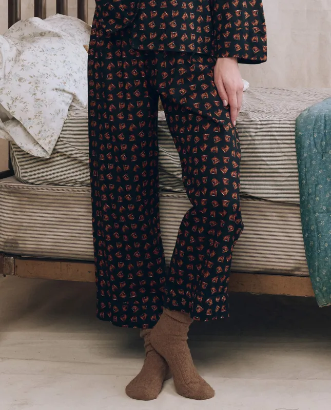 The Easy Sleep Pant. -- Navy Horse Medallion Print sold by THE GREAT.