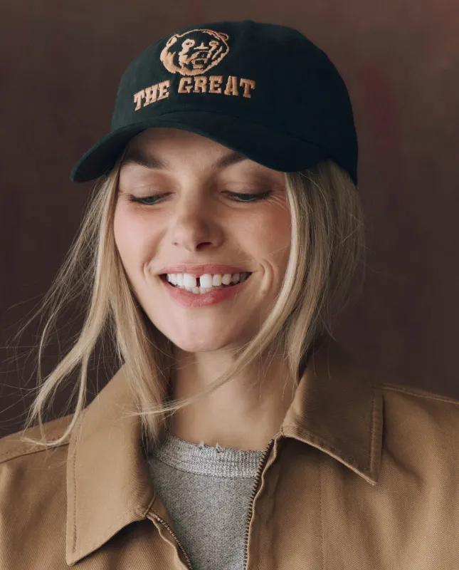 The Baseball Hat. Graphic -- Black sold by THE GREAT.