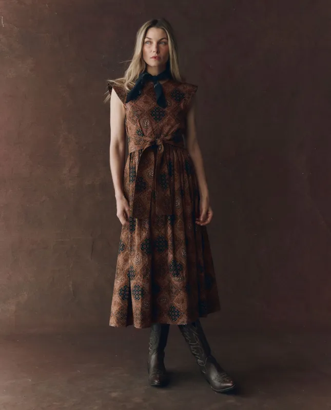 The Tulsa Dress. -- Geo Bandana Print made by THE GREAT.