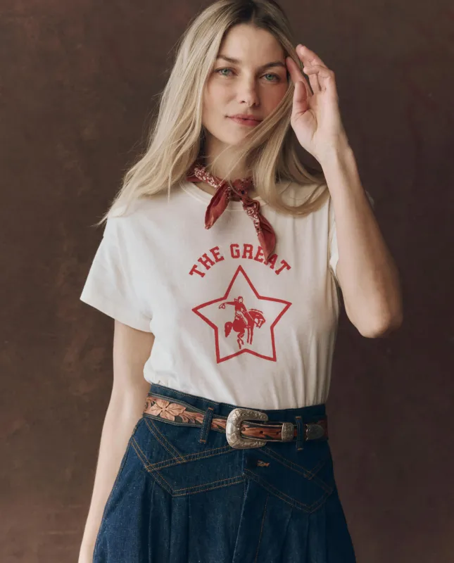 The Boxy Crew. Graphic -- Washed White with Rodeo Star Graphic sold by THE GREAT.