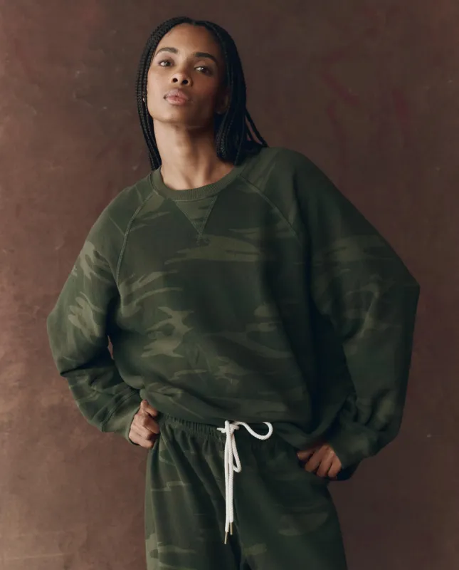 The Slouch Sweatshirt. Novelty -- Forest Camo sold by THE GREAT.