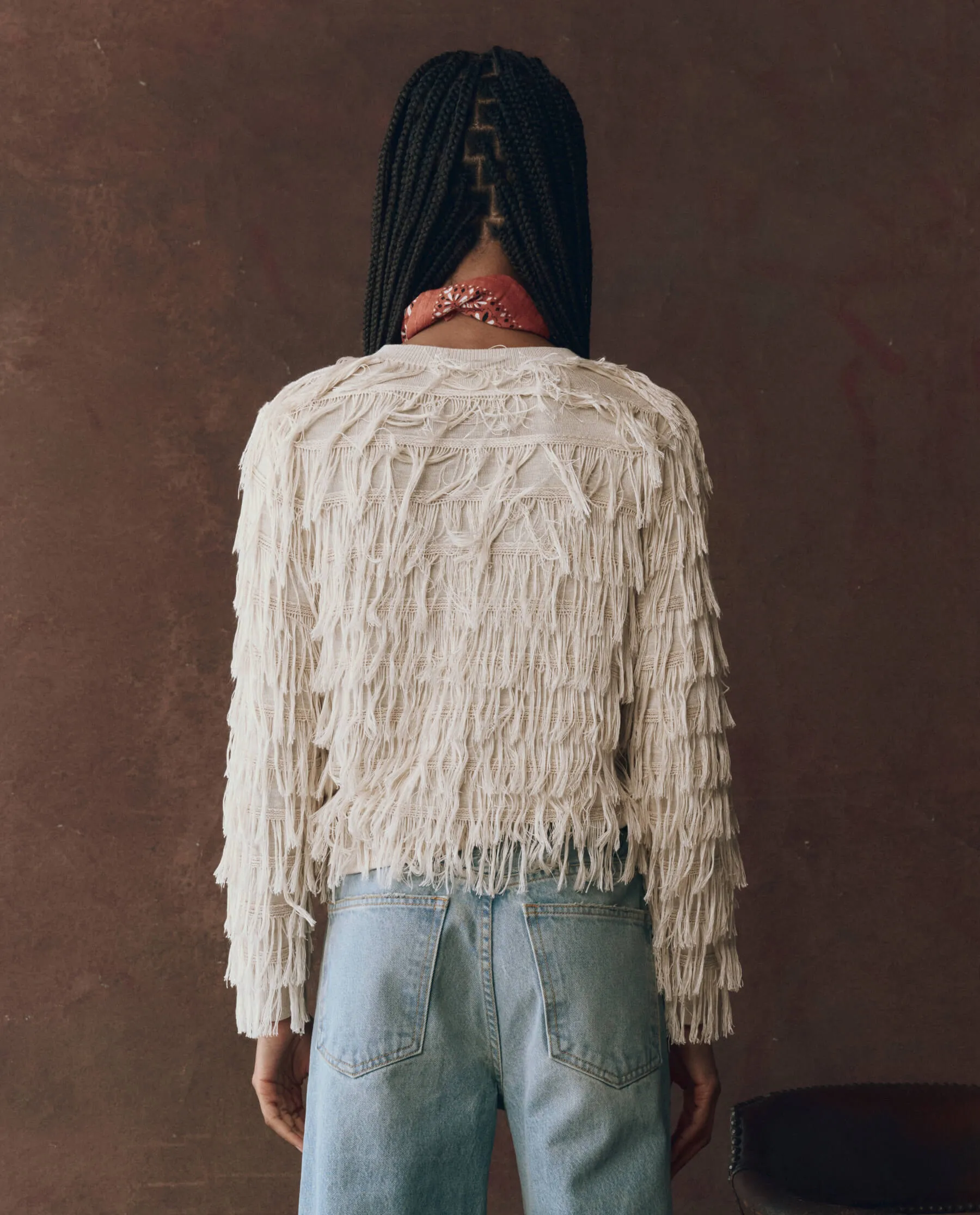 The Fringe Cardigan. -- Natural sold by THE GREAT. product image thumbnail 2