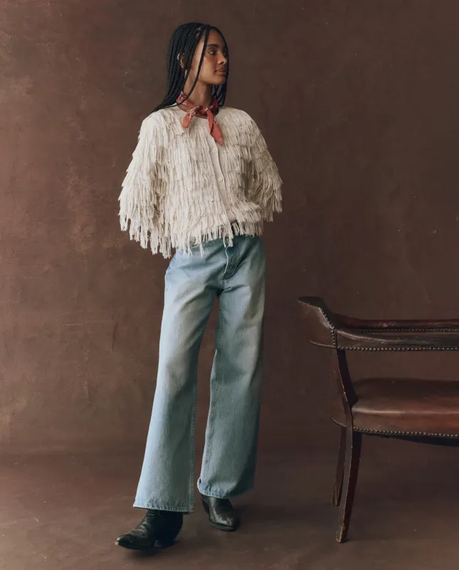 The Fringe Cardigan. -- Natural sold by THE GREAT.