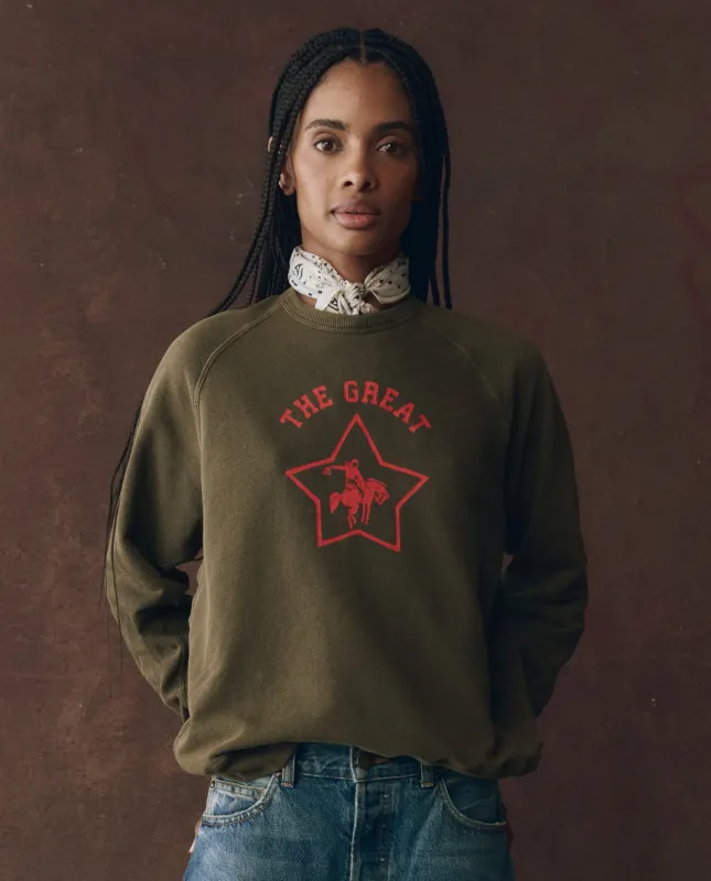 The College Sweatshirt. Graphic -- Dark Army with Rodeo Star Graphic sold by THE GREAT.
