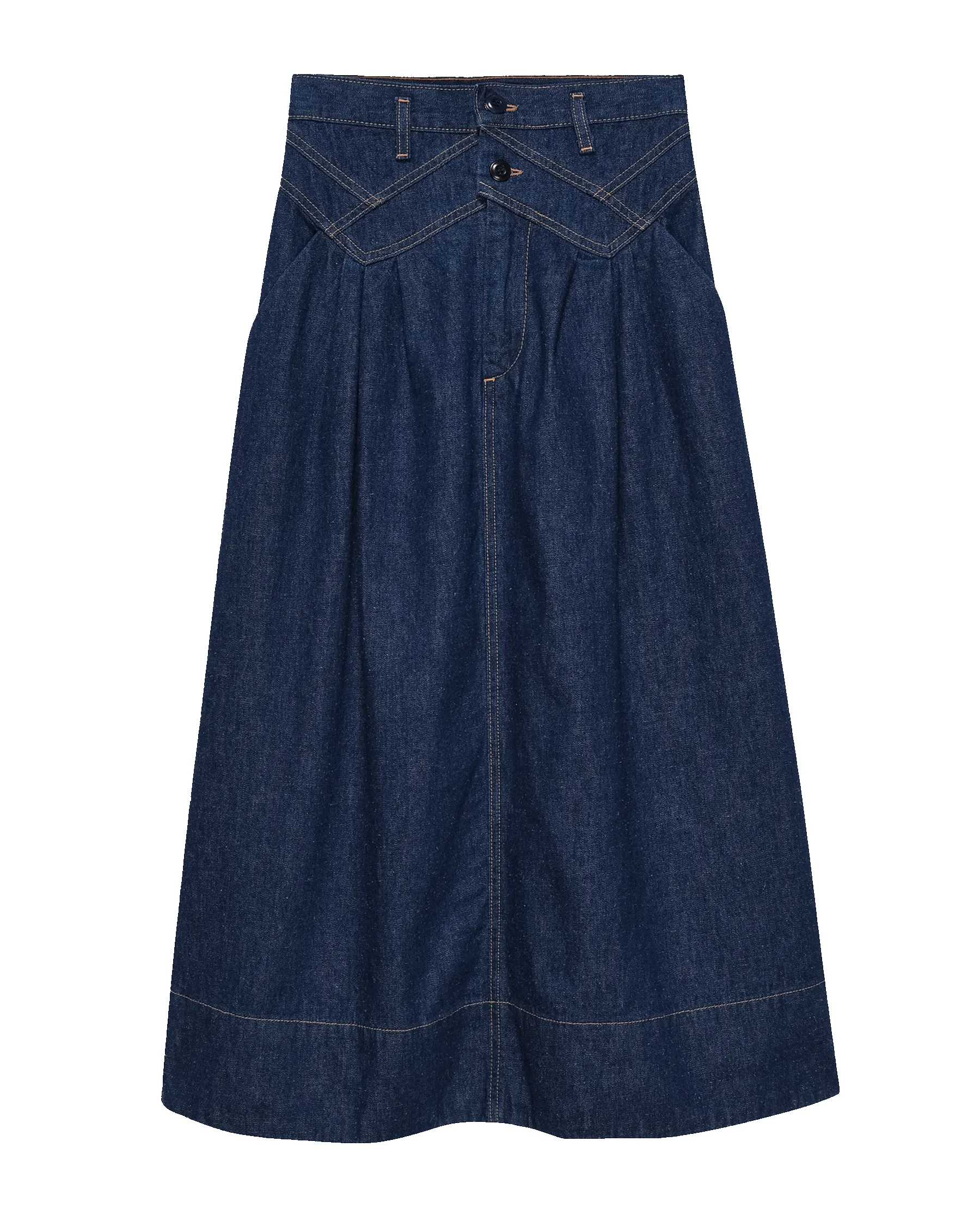 The Field Skirt. -- Midnight Rinse sold by THE GREAT. product image thumbnail 5