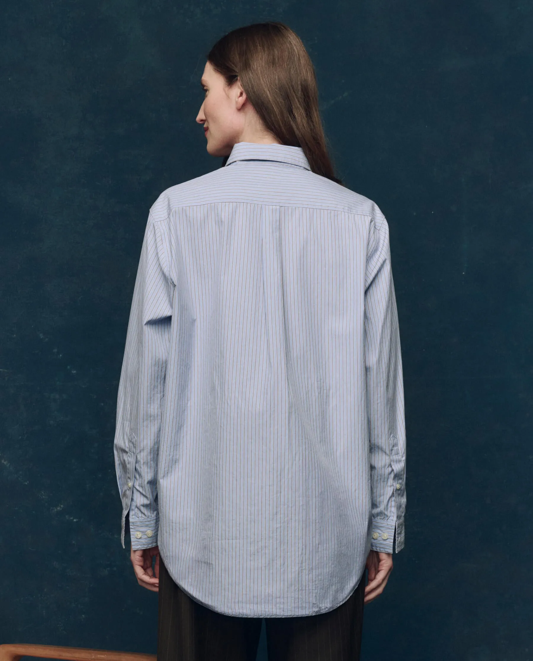 The Menswear Button Up. -- Alumni Stripe sold by THE GREAT. product image thumbnail 2