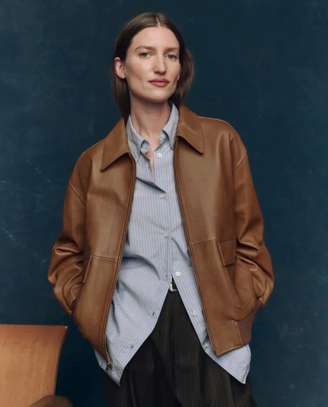 The Flight Jacket. -- Saddle Brown sold by THE GREAT.