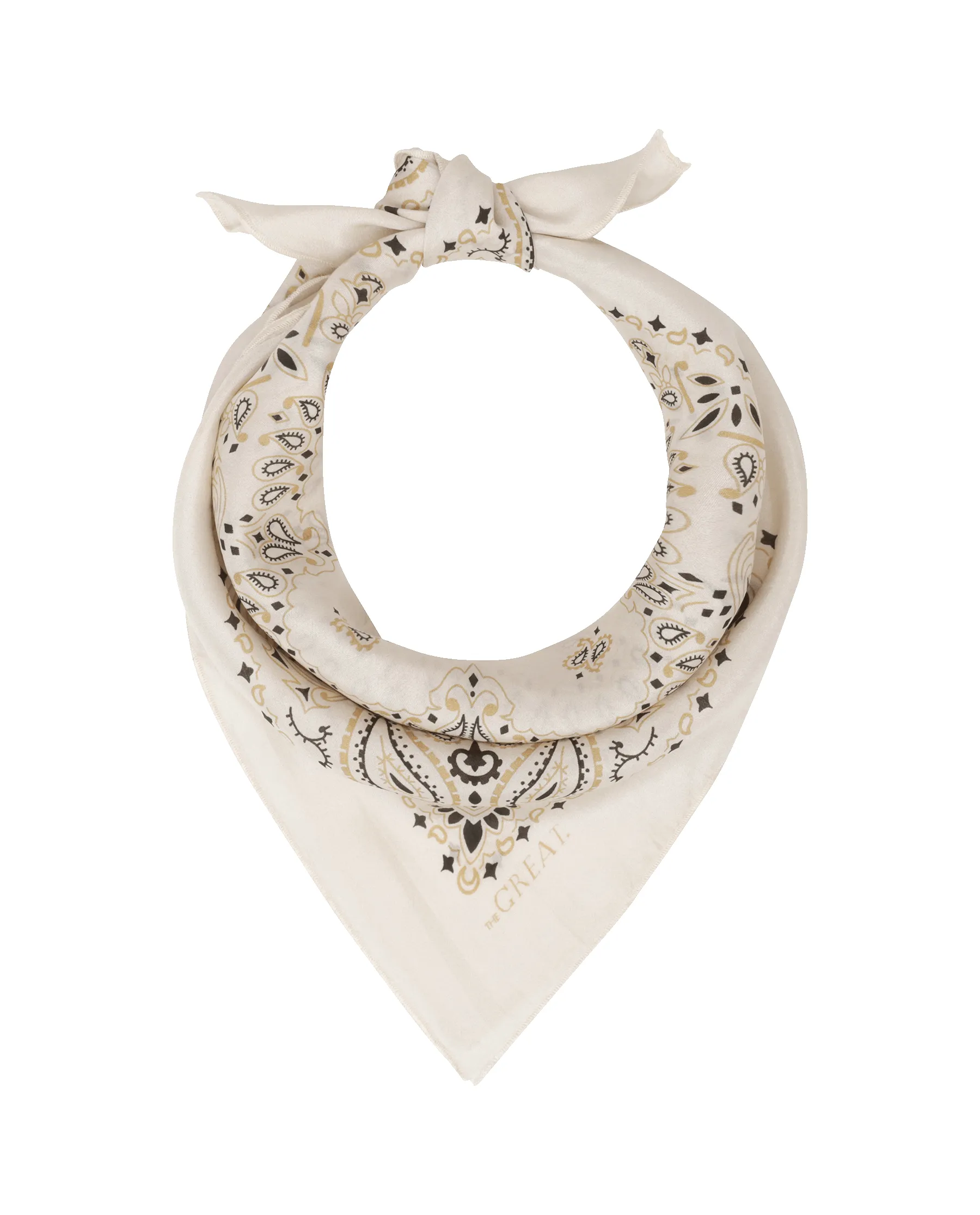 The Silk Bandana. -- Cream sold by THE GREAT. product image thumbnail 4