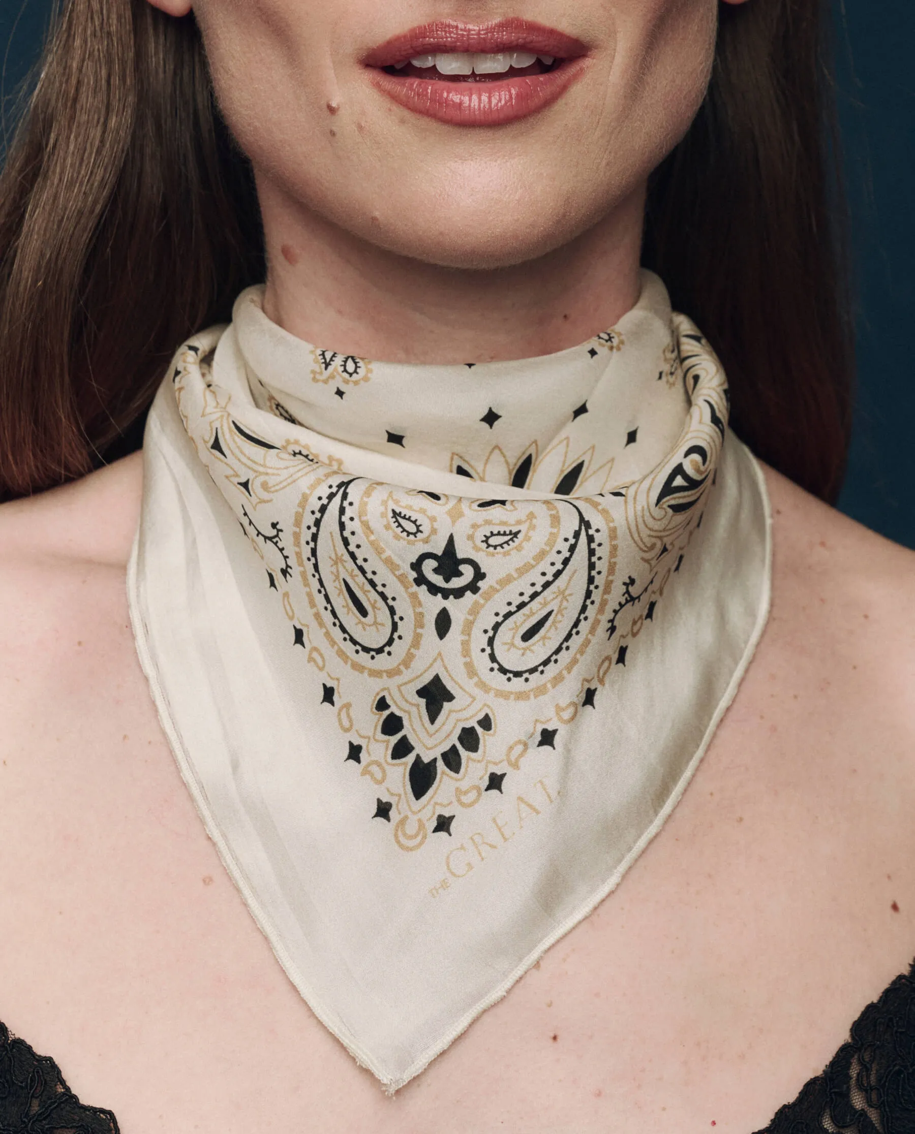 The Silk Bandana. -- Cream sold by THE GREAT. product image thumbnail 2