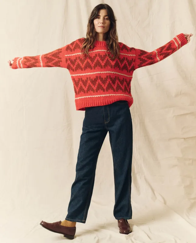 The Folk Pullover. -- Bright Firestone sold by THE GREAT.