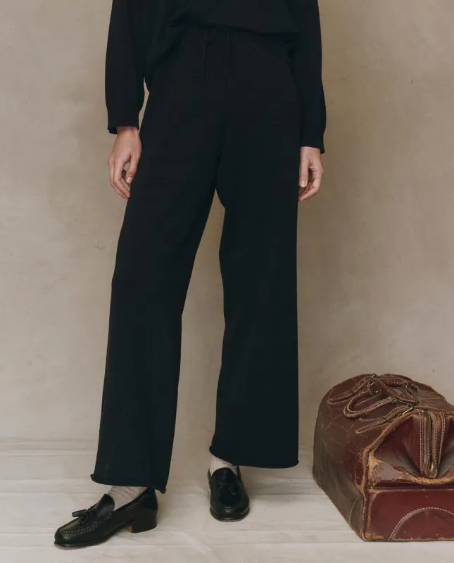 The Rec Sweater Pant. -- Black sold by THE GREAT.