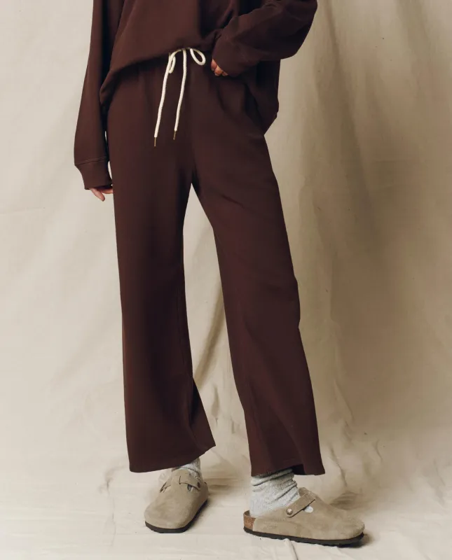 The Lap Sweatpant. Solid -- Driftwood sold by THE GREAT.